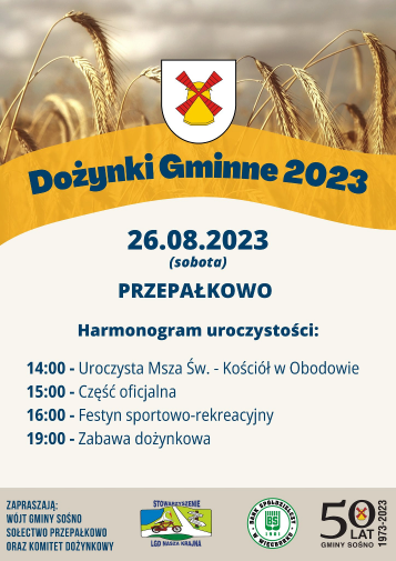 Plakat informujący o Dożynkach Gminnych 2023